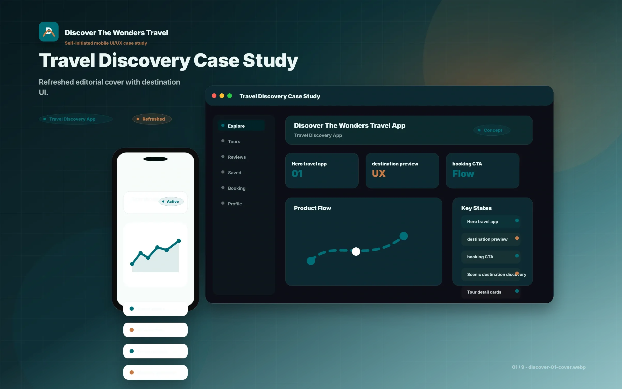 Discover The Wonders Travel App UI/UX screen 1