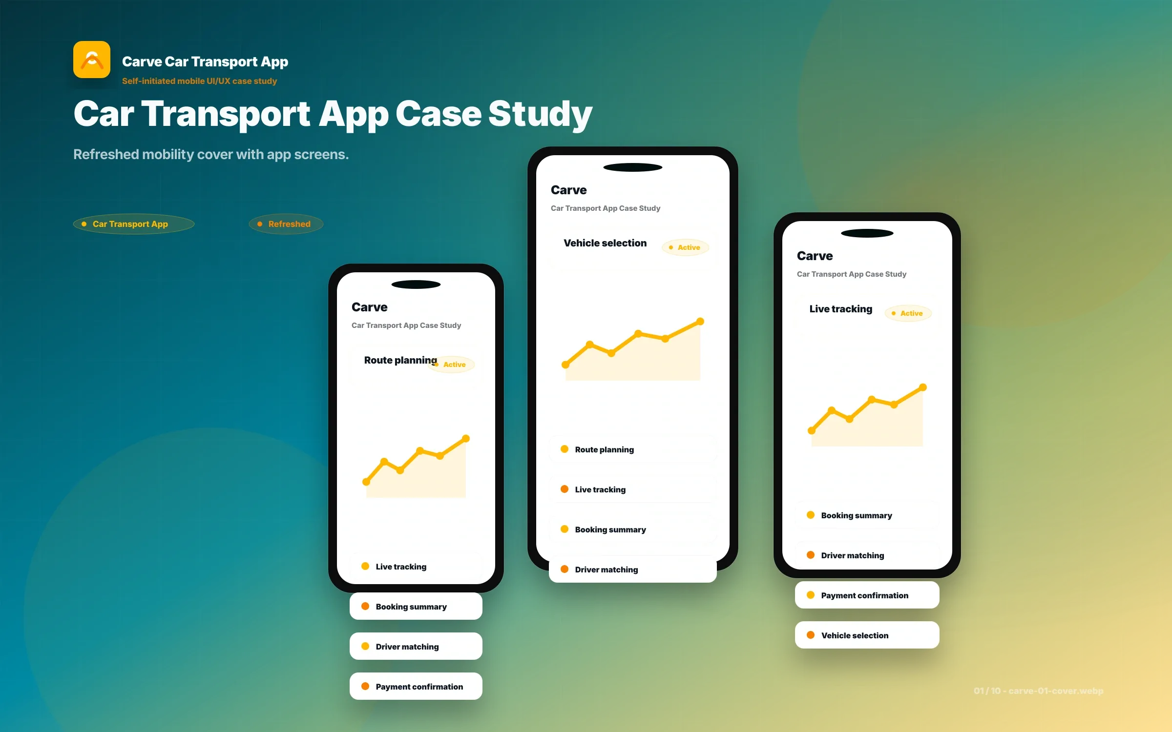 Carve Car Transport App UI/UX screen 1