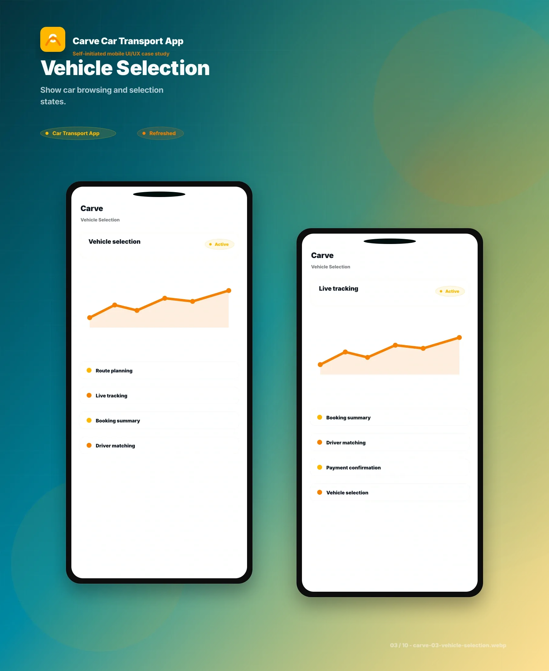 Carve Car Transport App UI/UX screen 3