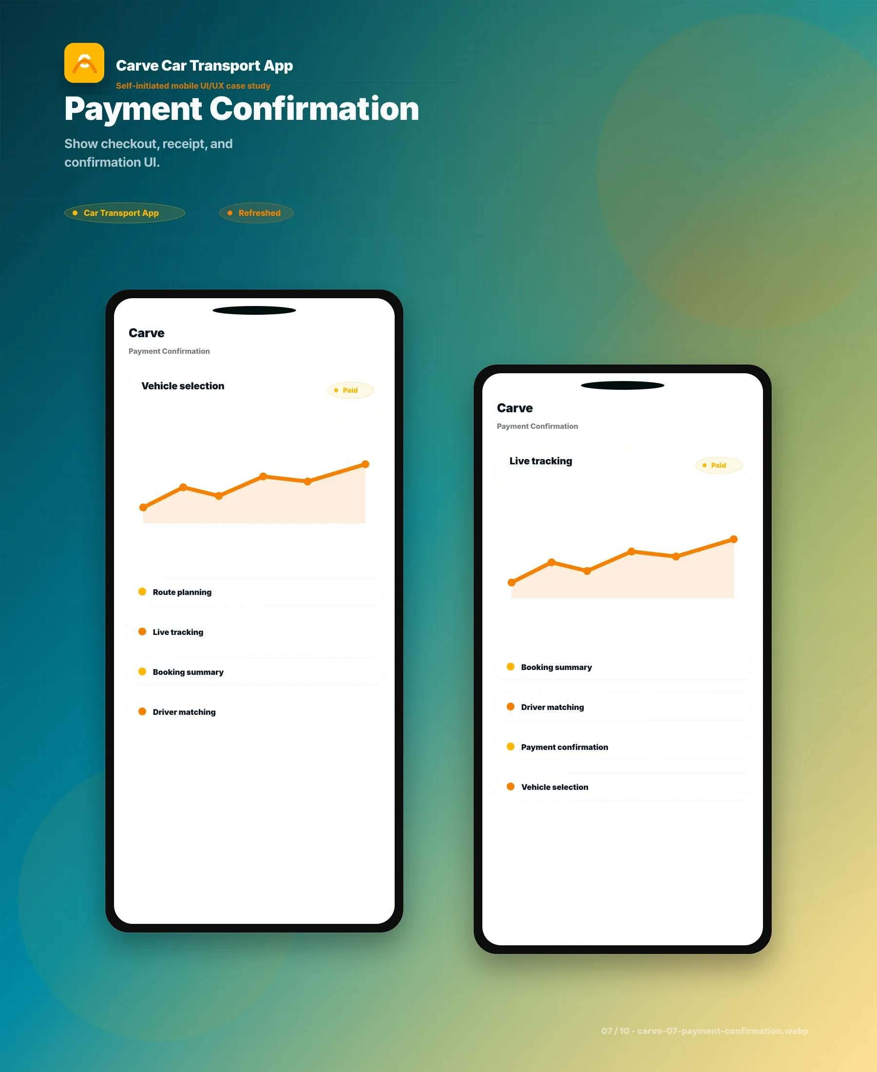 Carve Car Transport App UI/UX screen 7