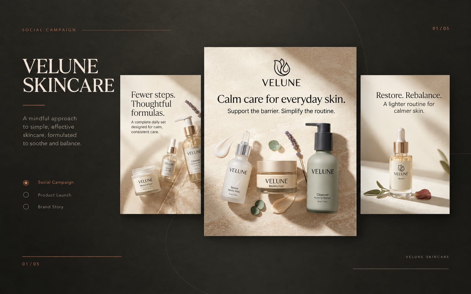 Velune Skincare Social Campaign cover