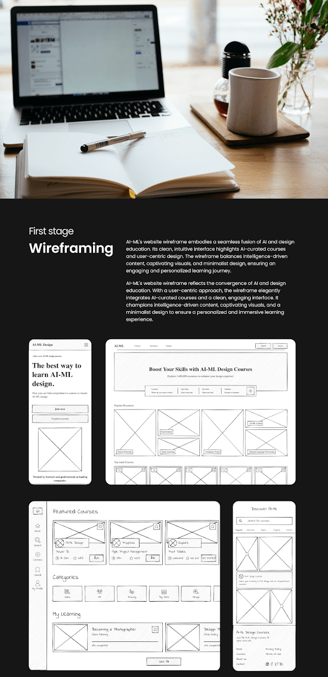 AI + ML E-Learning Platform UI/UX screen 2