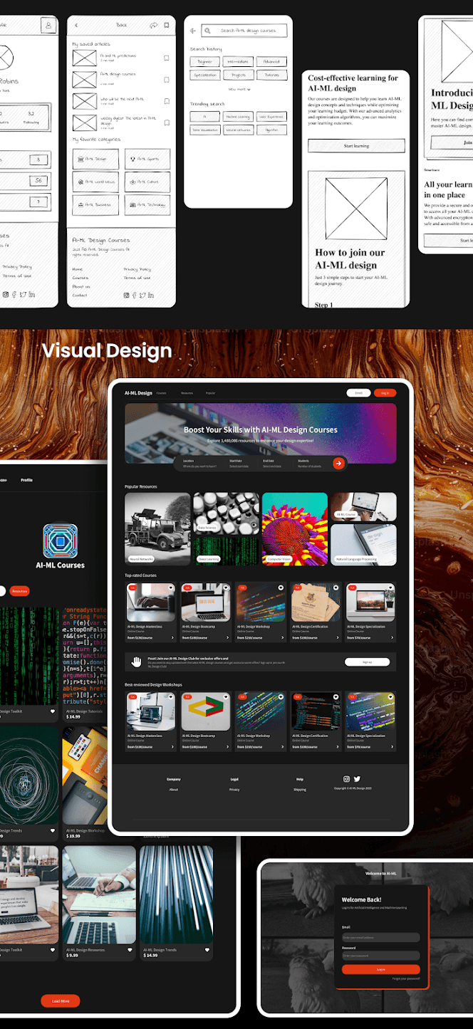 AI + ML E-Learning Platform UI/UX screen 3