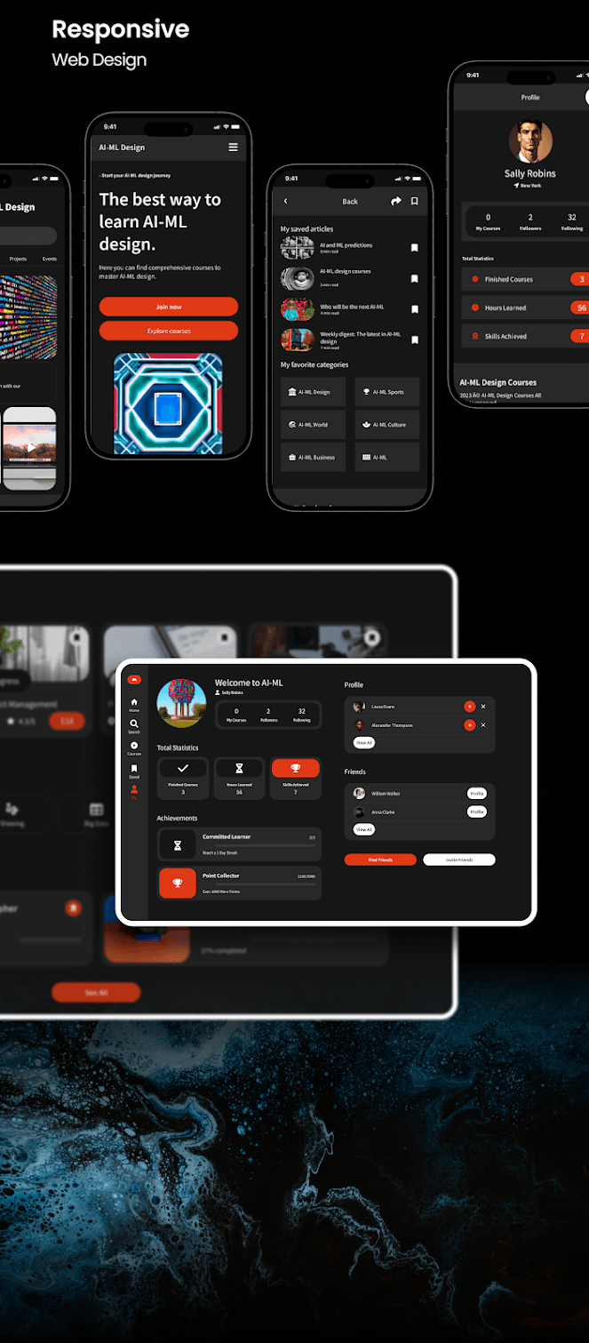 AI + ML E-Learning Platform UI/UX screen 4